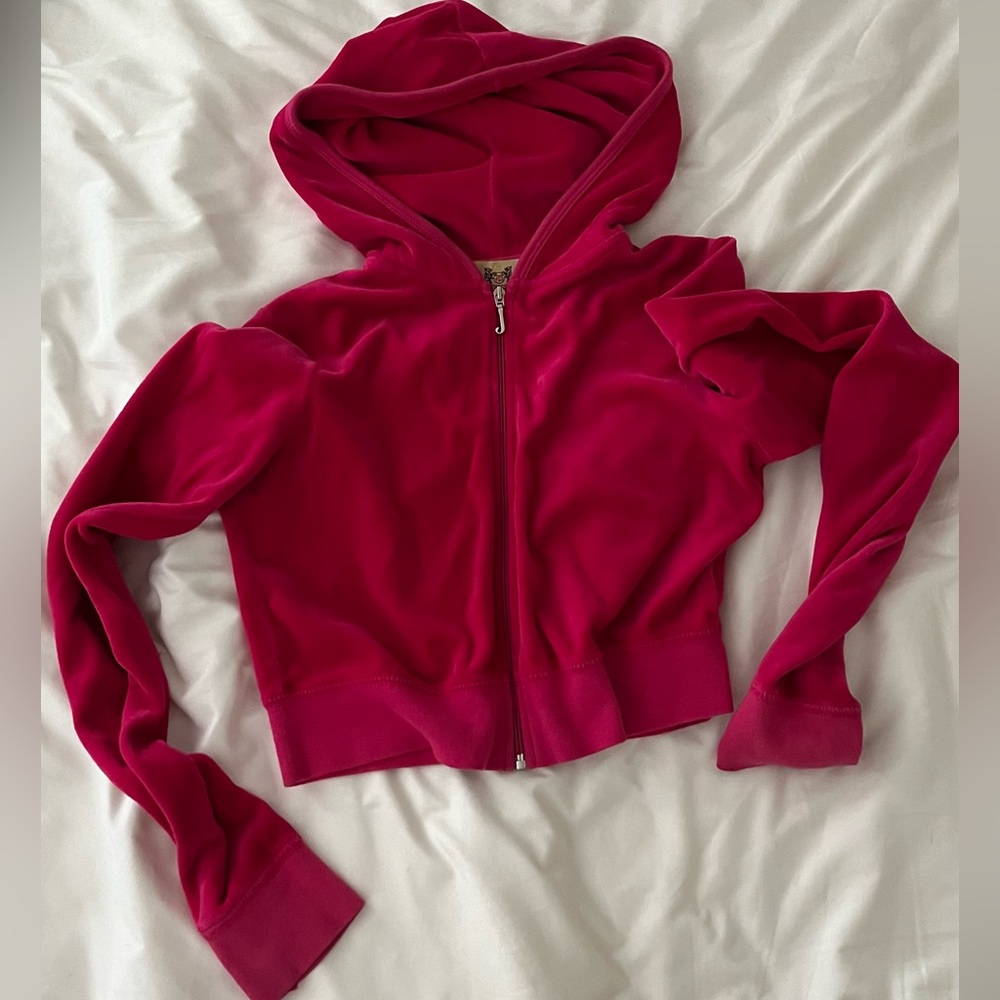 USED LIKE NEW Y2K vintage pink crop juicy zip up hoodie